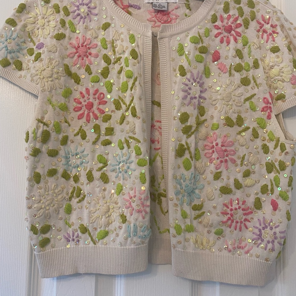 Floral beautifully Embroidered Cardigan with some sequins